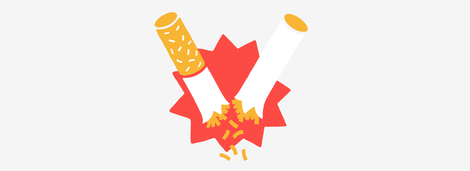 icône d'une cigarette écrasée