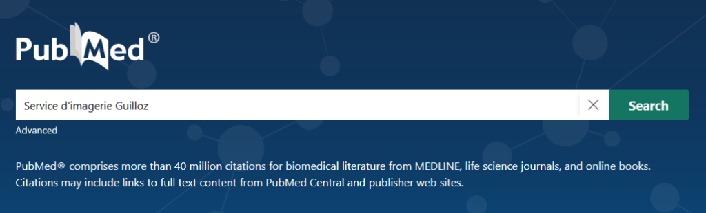capture du site PubMed