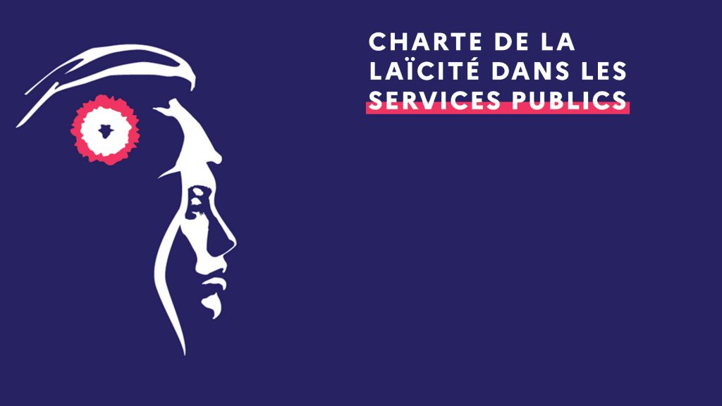 Illustration d'en-tête de la charte de la laïcité des services publics avec le visage de Marianne