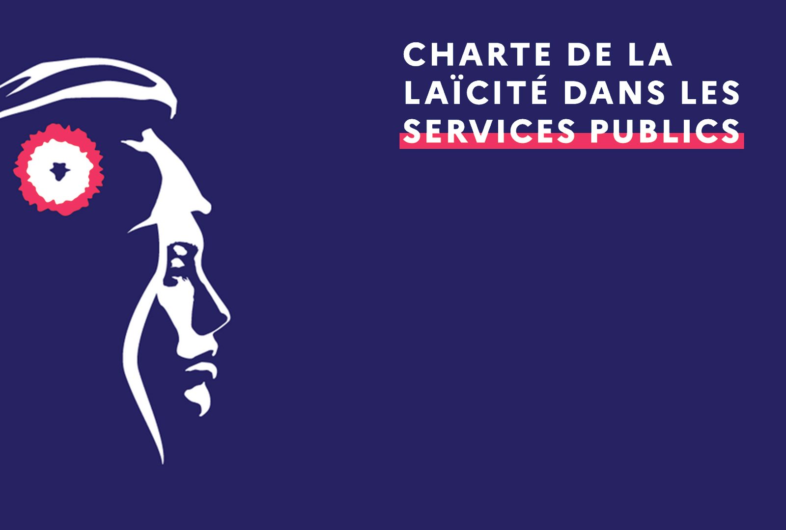 Illustration d'en-tête de la charte de la laïcité des services publics avec le visage de Marianne