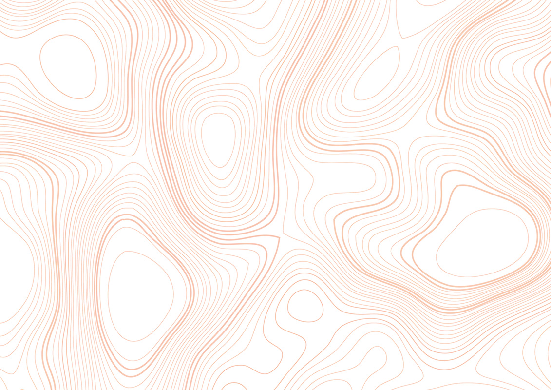 Dessin abstrait de lignes topographiques oranges pour symboliser la notion de territoire