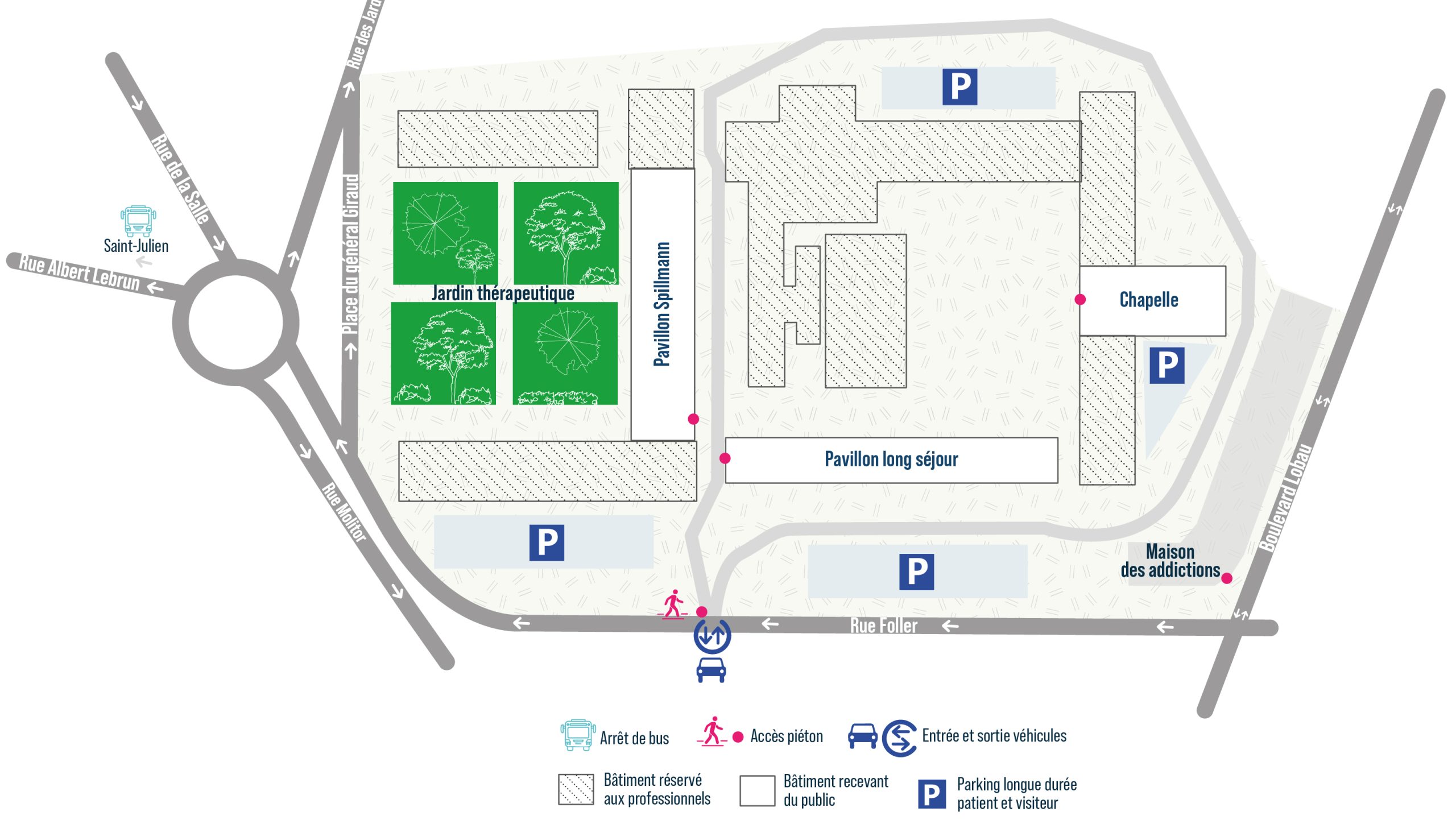 Plan du site — Hôpital Saint-Julien