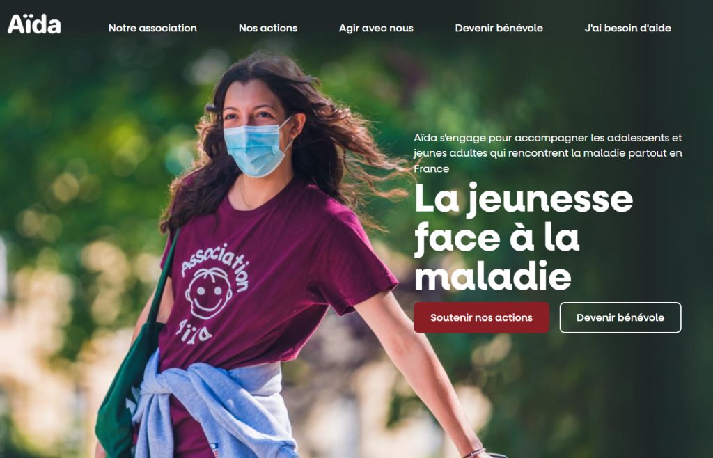 page d'accueil du site de l'association aida
