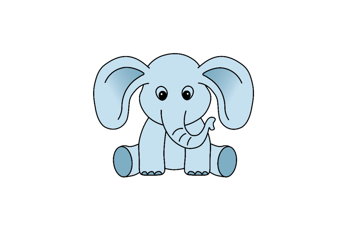 dessin d'un éléphant, personnage du programme