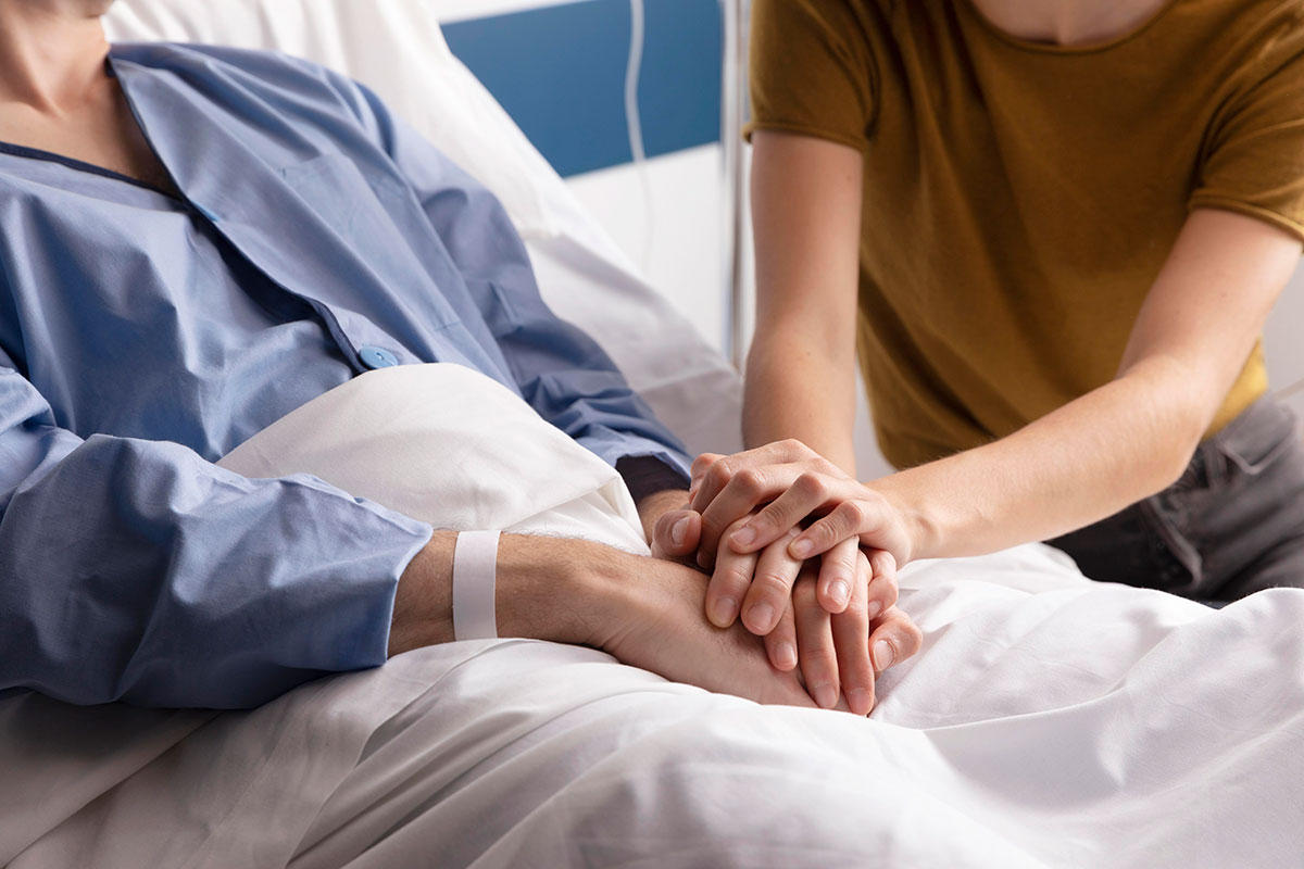visite d'un patient hospitalise