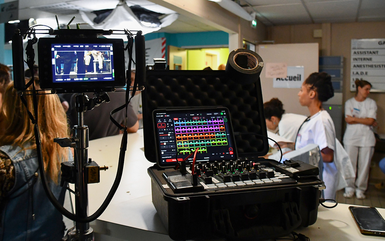 Tournage d'un film au CHRU console