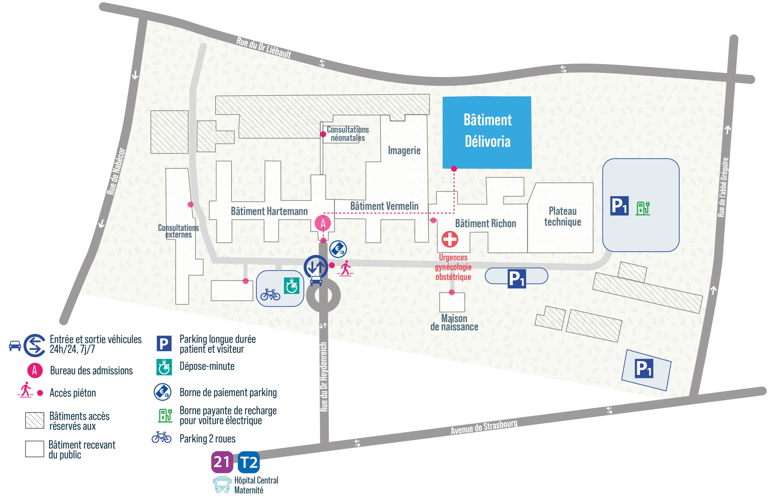 Plan du site — Bâtiment Delivoria – Maternité régionale