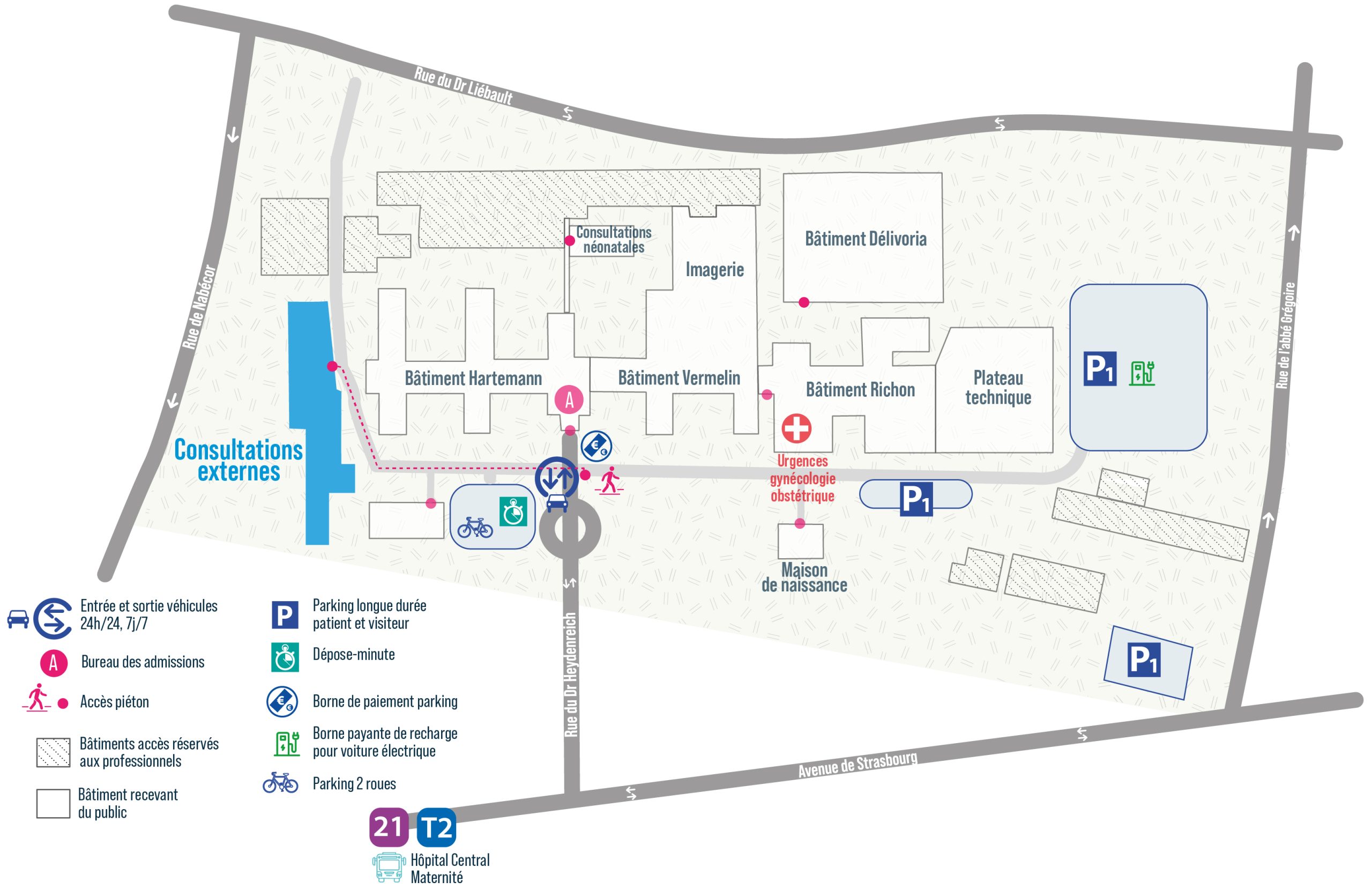Plan du site — Bâtiment des consultations externes – Maternité régionale