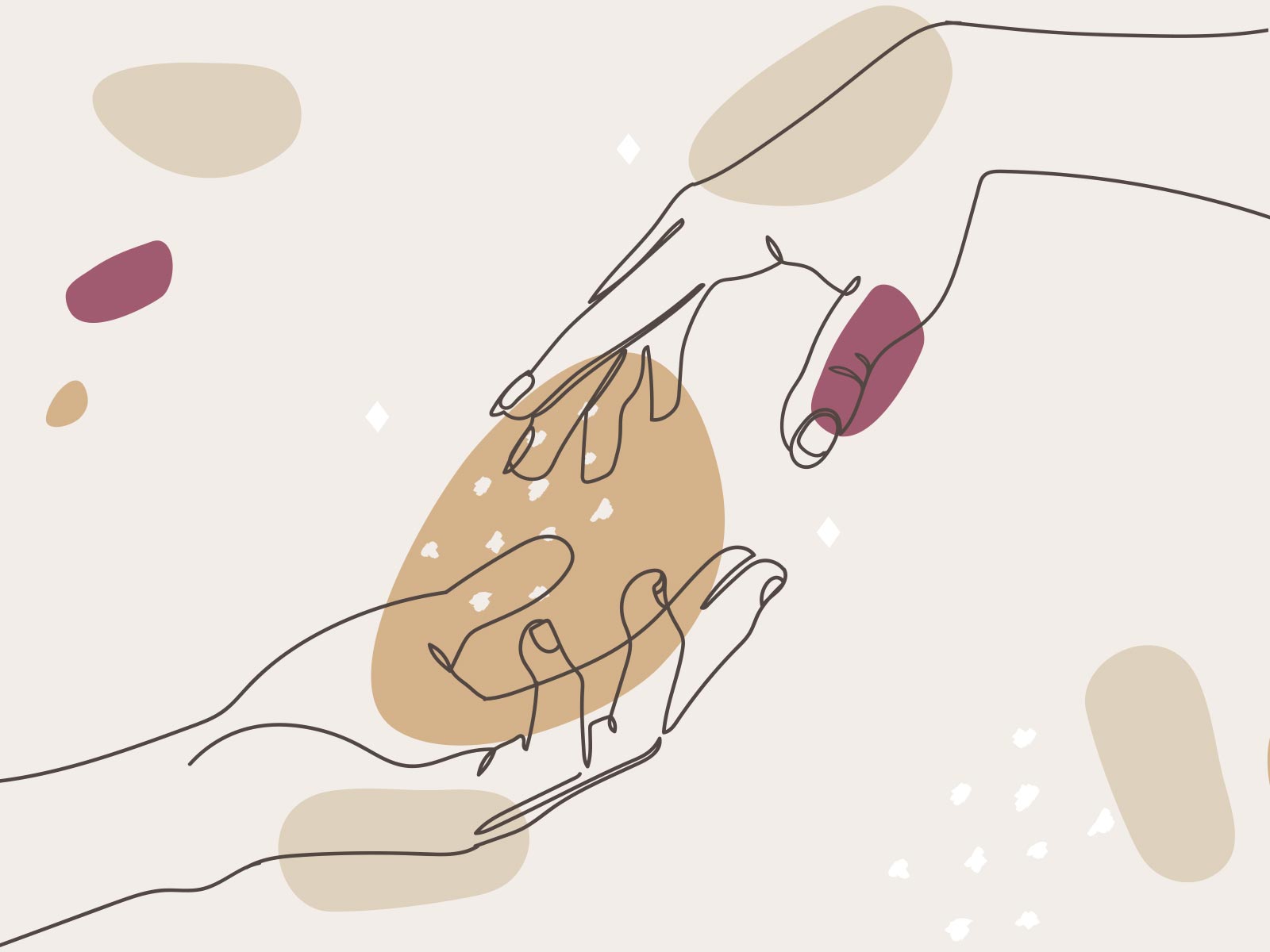 illustration reprenant l'affiche de la journée mondiale des soins palliatifs avec deux main sur le point de se toucher